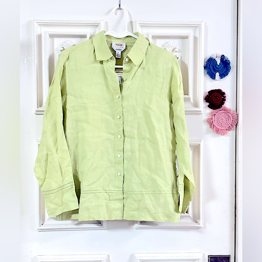 NWOT: Womenโs 2pc Linen Tank Top+Button Down Blouse๐Lightweight Dressy Casual - Picture 2 of 16